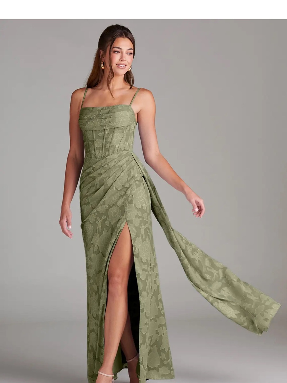 Azazie Denisa Sage Green Pistachio Bridesmaid Gown